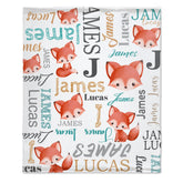 Custom Baby Blanket Personalized Baby Blankets for Boys and Girls-fox Animal blanket